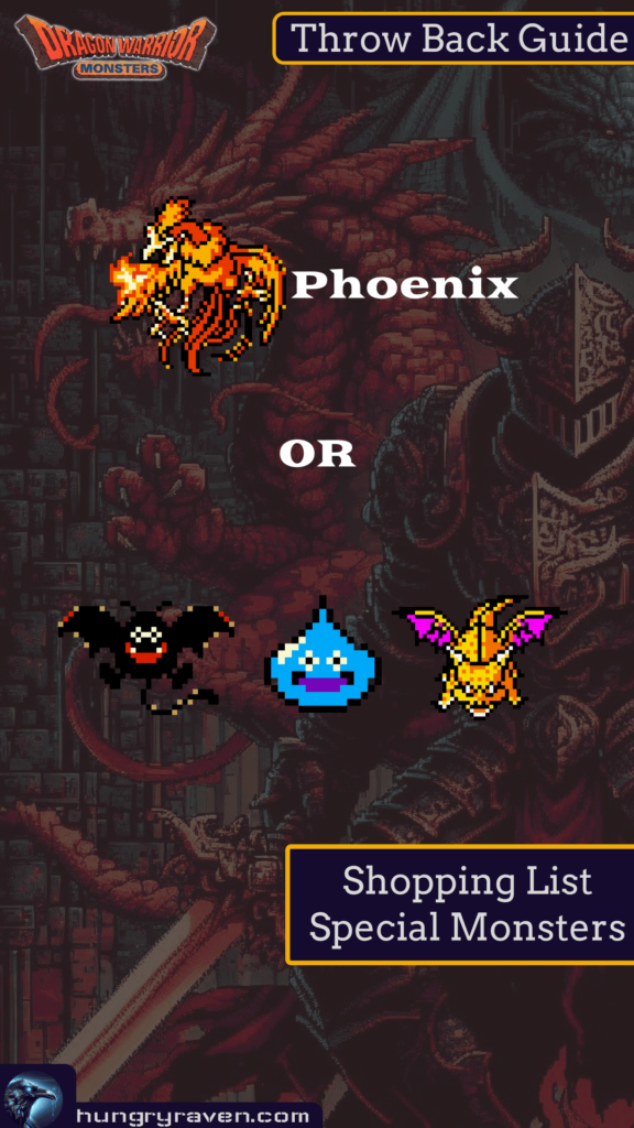 Dragon Warrior Monster Special Monster Shopping List